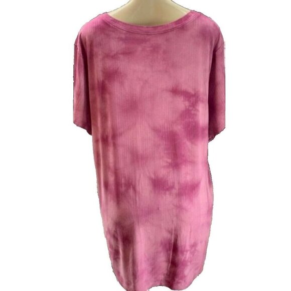 Torrid 1-XL Ribbed Pink Mauve Multiple Hues Crew Neckline Short Sleeve Tee - Picture 4 of 6